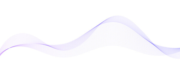 Flowing wave lines background. Abstract smooth curved stripes template. Blue purple fluid shape. Horizontal design element. Vector
