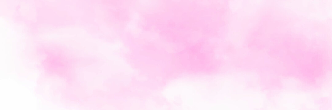 Pink sky background with white clouds. Sky pink clouds pattern background