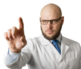 Young male doctor or scientist posing