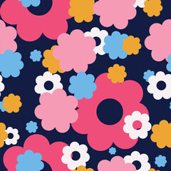 Hand-drawn wallpaper. Amazing fabric abstract background, multicolored flowers, floral illustration, for greeting cards, textiles and digital printing