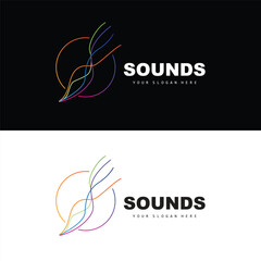 Sound Wave Logo, Equalizer Design, Music Wave Vibration, Simple Vector Icon With Line Style