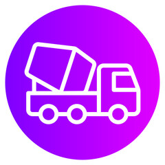 cement truck gradient icon