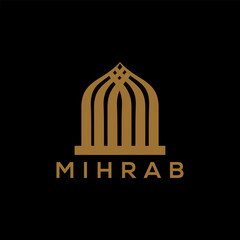 Obraz premium islamic mosque mihrab logo simple and luxury design