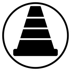 traffic cone glyph icon