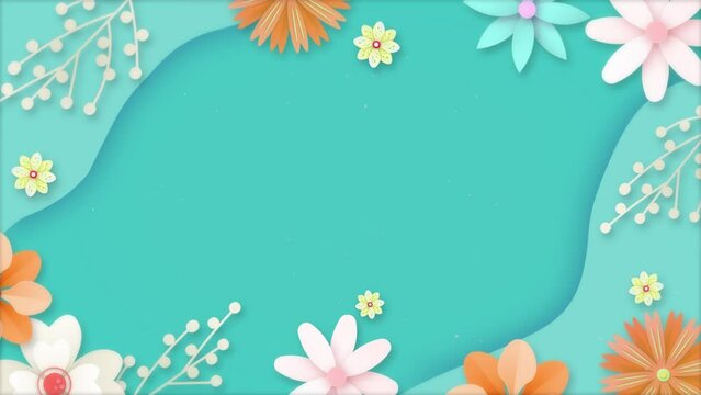 Colorful blooming flowers motion background
