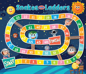 Snakes and ladders game template © brgfx