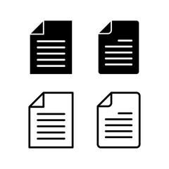 Document icon vector illustration. Paper sign and symbol. File Icon