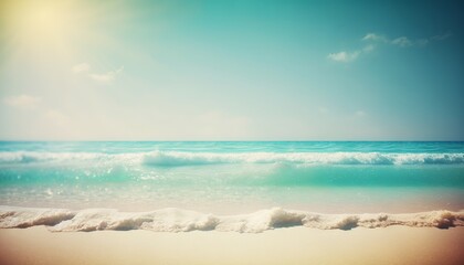 Summer holidays beach background as soft ethereal dreamy background. Generative ai