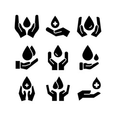 blood donation icon or logo isolated sign symbol vector illustration - high quality black style vector icons
