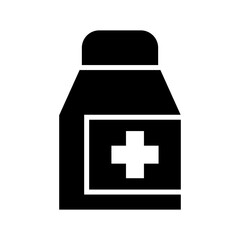 bottle medicine icon or logo isolated sign symbol vector illustration - high quality black style vector icons
