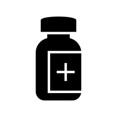 bottle medicine icon or logo isolated sign symbol vector illustration - high quality black style vector icons
