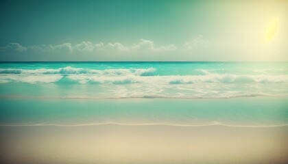 Summer holidays beach background as soft ethereal dreamy background. Generative ai
