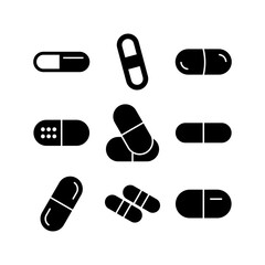 capsule icon or logo isolated sign symbol vector illustration - high quality black style vector icons
