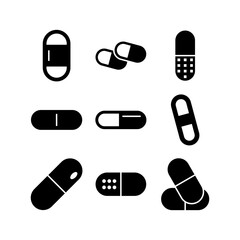 capsule icon or logo isolated sign symbol vector illustration - high quality black style vector icons
