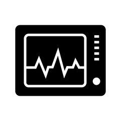 electrocardiograph icon or logo isolated sign symbol vector illustration - high quality black style vector icons
