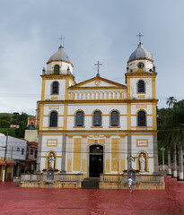 Fototapeta na wymiar Sr Bom Jesus - PIRAPORA DO BOM JESUS, SP, BRAZIL - JANUARY 15, 2023: Beautiful view of the historic Parish Sanctuary of Senhor Bom Jesus de Pirapora, built in 1887, a famous place of of pilgrimage.