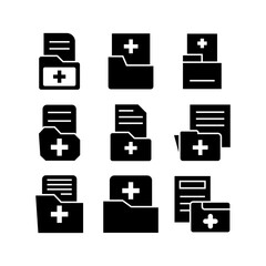 medical file icon or logo isolated sign symbol vector illustration - high quality black style vector icons
