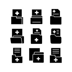 medical file icon or logo isolated sign symbol vector illustration - high quality black style vector icons
