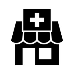 Obraz premium pharmacy store icon or logo isolated sign symbol vector illustration - high quality black style vector icons 