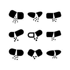 pill icon or logo isolated sign symbol vector illustration - high quality black style vector icons
