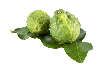 fresh bergamot fruit with leaf.