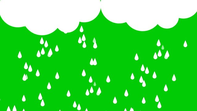 Green screen rain animation video