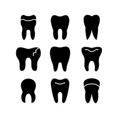 tooth icon or logo isolated sign symbol vector illustration - high quality black style vector icons
