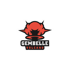 Vector Logo Illustration Volcano Simple Mascot Style