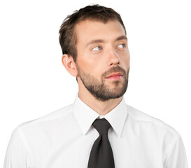 Portrait of a Confident Businessman Looking Sideways