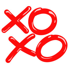 Xoxo Red Candy Jelly Lover Hugs Kisses Letter Sign Vector