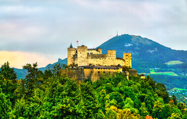 Fototapeta na wymiar View of Hohensalzburg Fortress in Salzburg, Austria