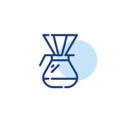 Drip coffee brewing technique. Pixel perfect, editable stroke icon