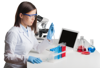 Young scientist doing some research