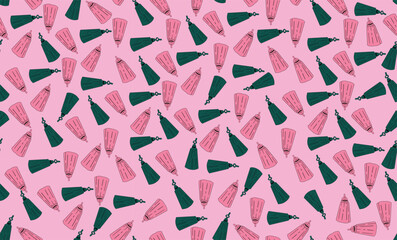 Seamless pattern with pink things