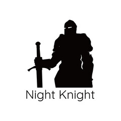 the knight was carrying a sword facing downwards