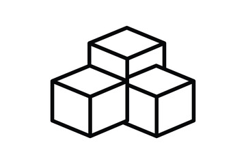 Sugar icon illustration. icon related to cooking spices. outline icon style. Simple vector design editable