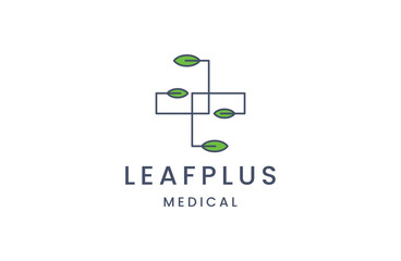  plus leaves  symbol simple logo vector .