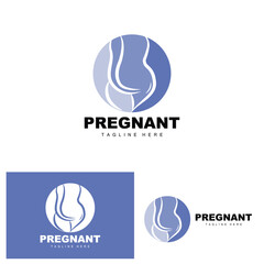 Pregnant Logo, Mom And Baby Health Care Design, Pregnant And Baby Medicine Brand Icon Vector