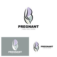 Pregnant Logo, Mom And Baby Health Care Design, Pregnant And Baby Medicine Brand Icon Vector