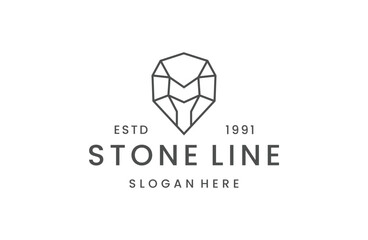 stone logo icon design vector illustration with abstract design .
