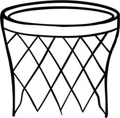 Fototapeta na wymiar Basketball Hoop Drawing Line Art Vector