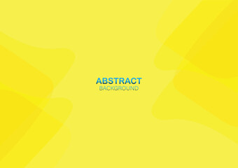 Abstract wavy yellow background with geometric element. Fluid shapes composition. Liquid color.