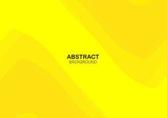 Abstract wavy yellow background with geometric element. Fluid shapes composition. Liquid color.