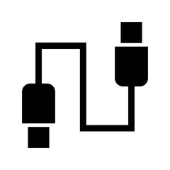 usb cable icon or logo isolated sign symbol vector illustration - high quality black style vector icons
