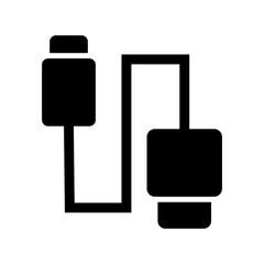 usb cable icon or logo isolated sign symbol vector illustration - high quality black style vector icons
