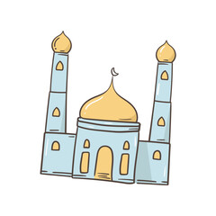 mosque icon in blue color Ramadan and Islamic Eid