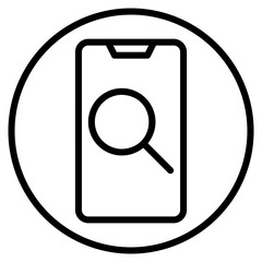 magnifying glass line icon
