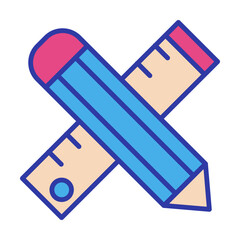 Pencil Ruler Line Icon