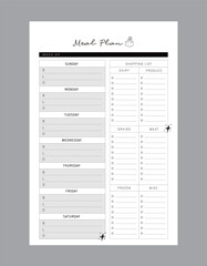 Meal planner. Plan you food day easily. Vector illustration.