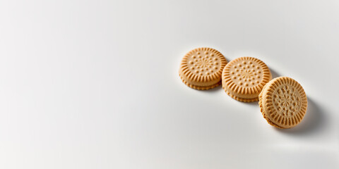 Cookies isolated on white background with copy space. Created with Generative AI Technology